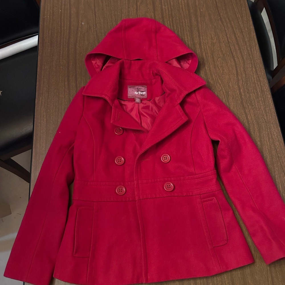Gorgeous red pea coat for Girls or young women fits size small